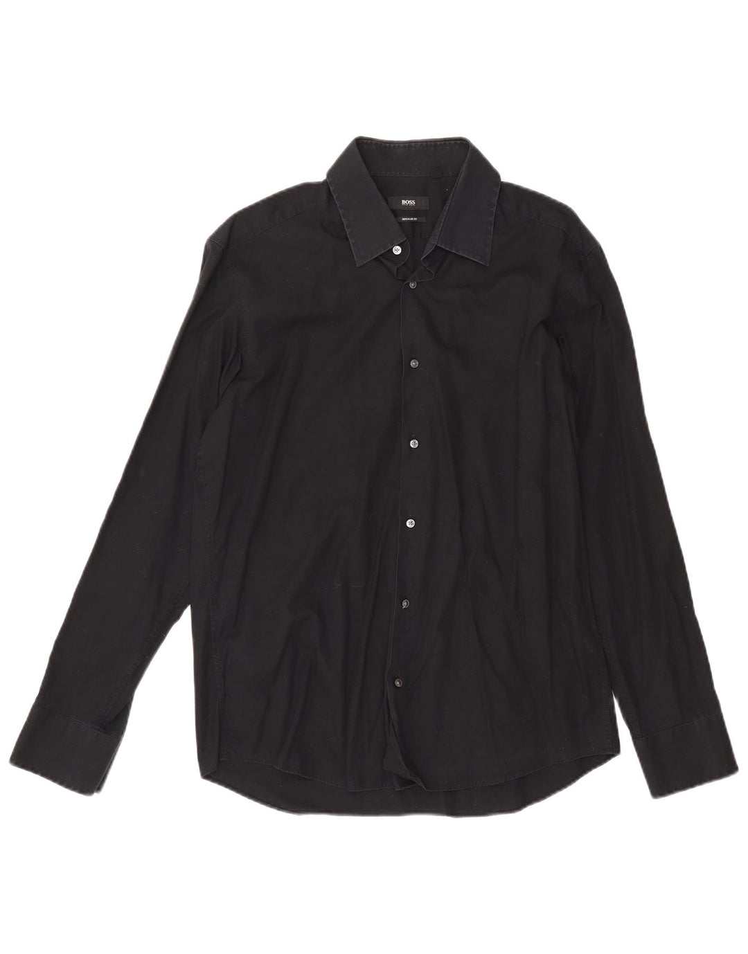 HUGO BOSS Camisa de corte regular para hombre Talla 16 1/2 42 Grande Negro