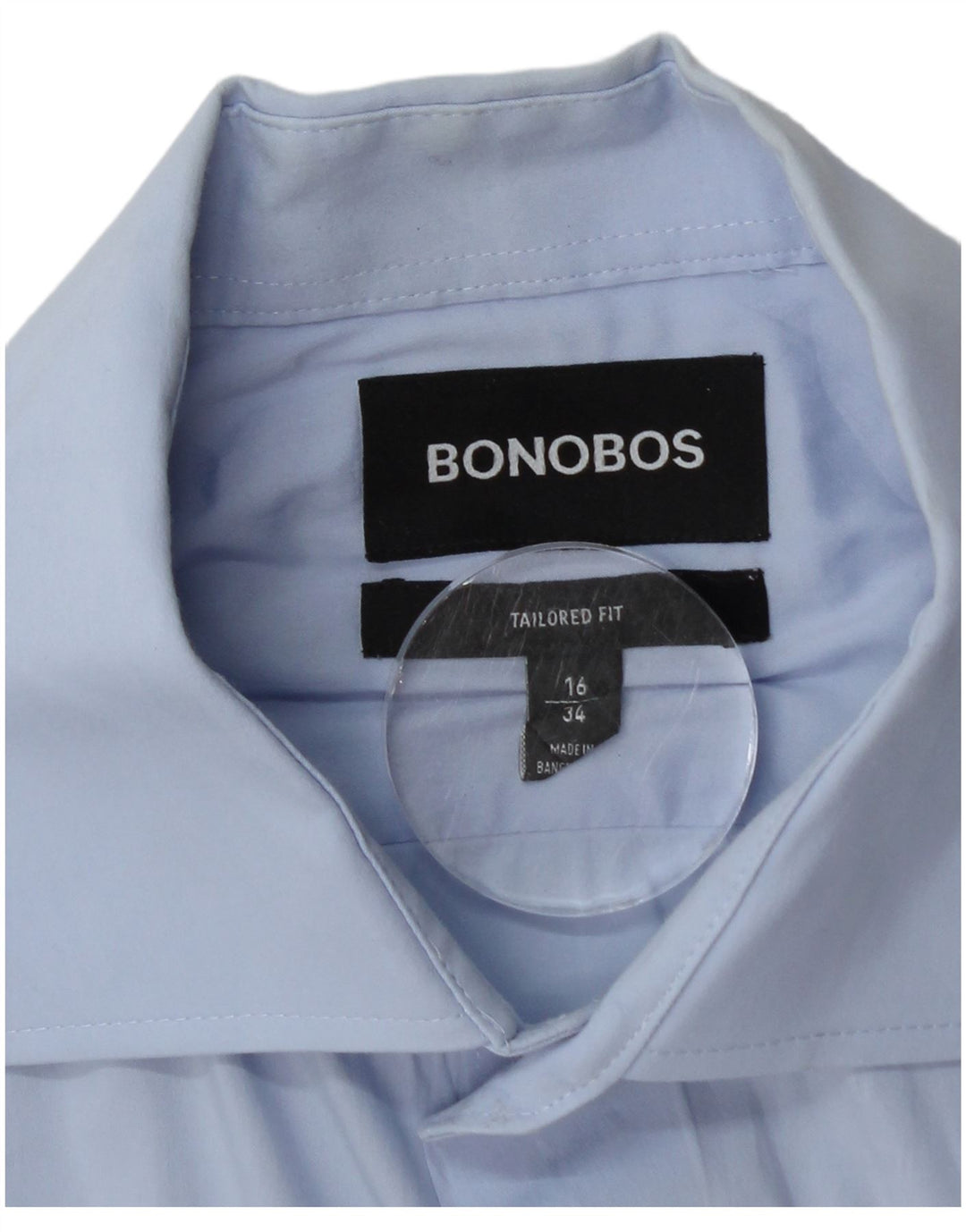BONOBOS Camisa tipo jersey para hombre, talla 16, algodón azul grande