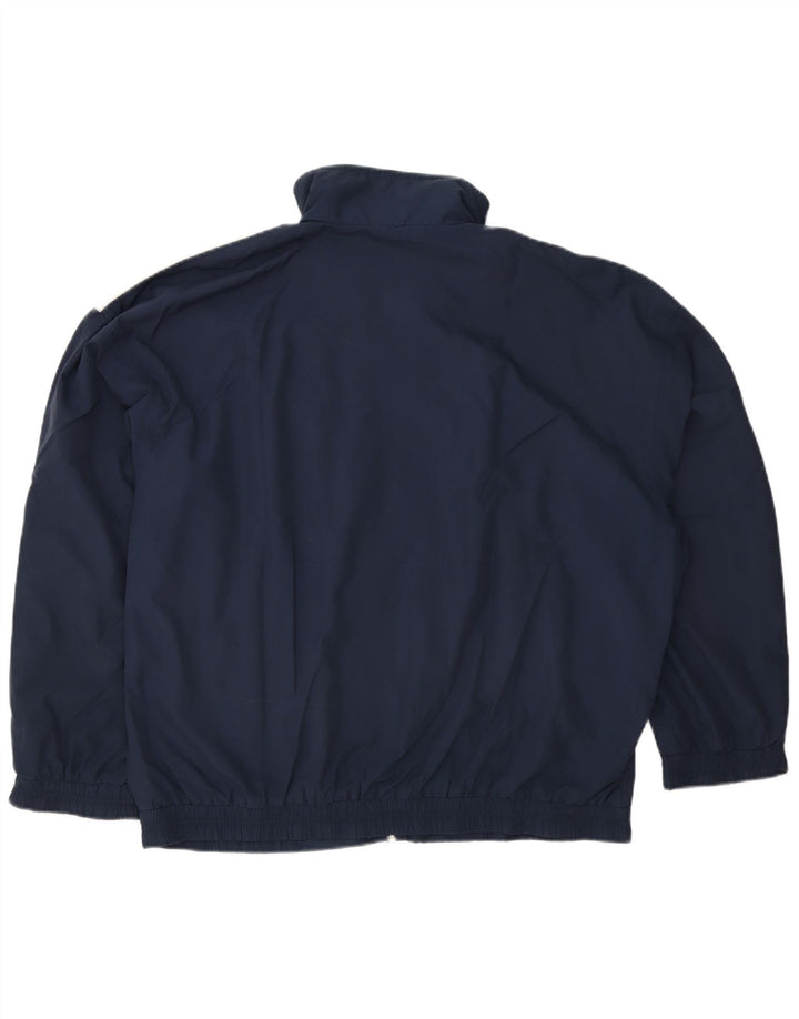 Vintage hombres chándal top chaqueta IT 50 medio azul marino colorblock