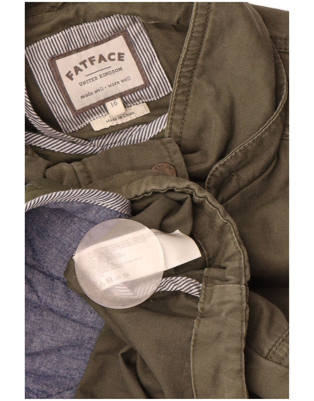 Parka para mujer Fat Face UK 46 Large Algodón caqui