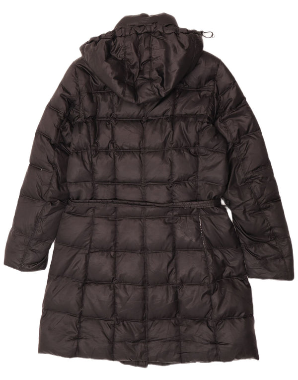 Geox Mujer Respira Abrigo acolchado con capucha UK 44 Grande Poliéster negro