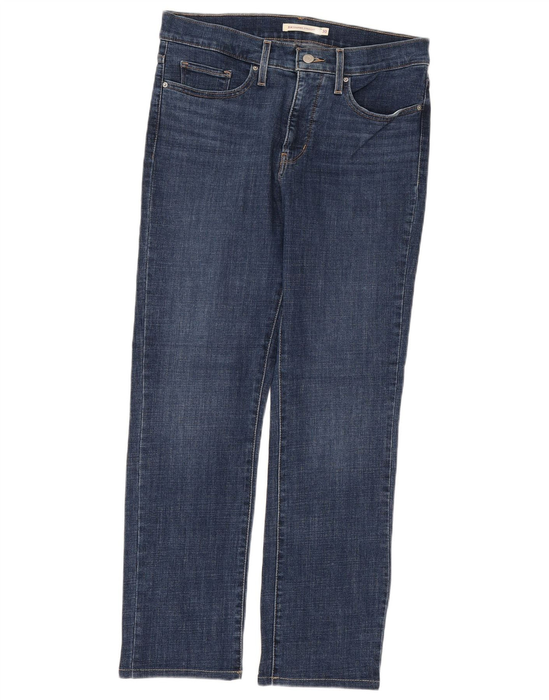 LEVI'S Mujer 314 Shaping Straight Jeans W30 L29 Algodón Azul Marino