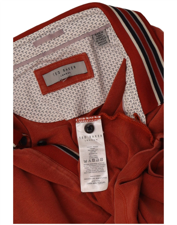 Polo para hombre Ted Baker XL Lyocell de rayas naranjas