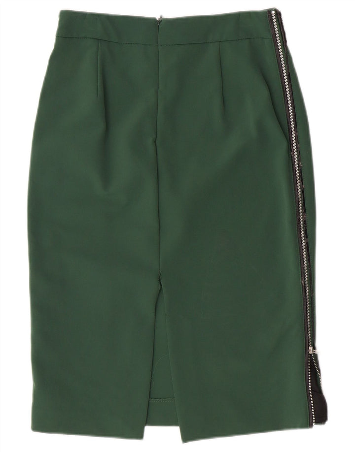 ZARA Mujer Falda Lápiz XS W24 Nylon Verde