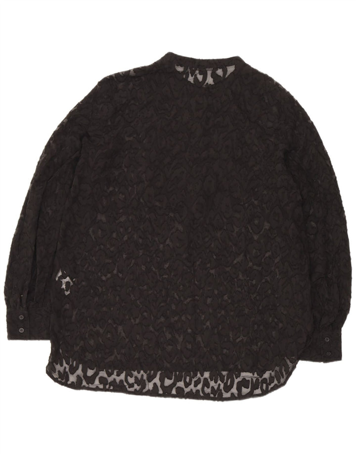 French Connection Top tipo túnica transparente para mujer Reino Unido 40 Mediano Negro