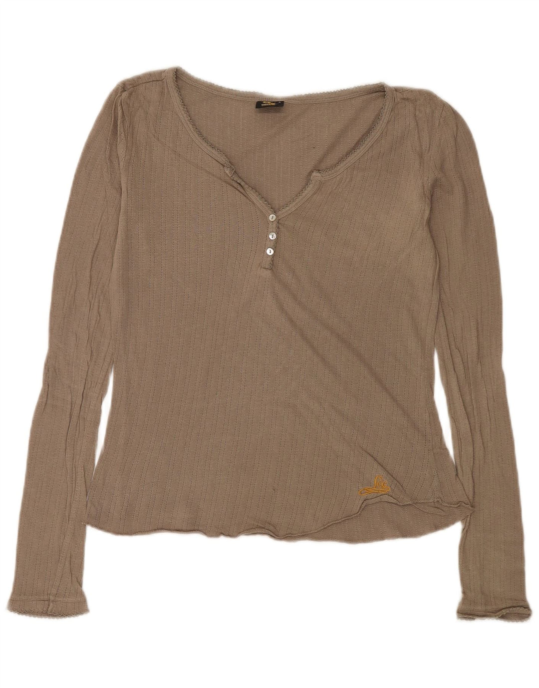 Lee Top de manga larga para mujer UK 44 Large Beige