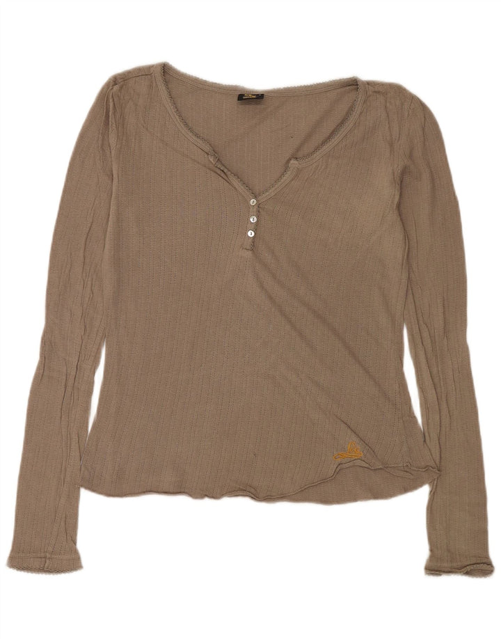 Lee Top de manga larga para mujer UK 44 Large Beige