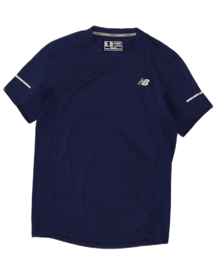 New Balance Hombre Camiseta Top Small Azul Marino Poliéster