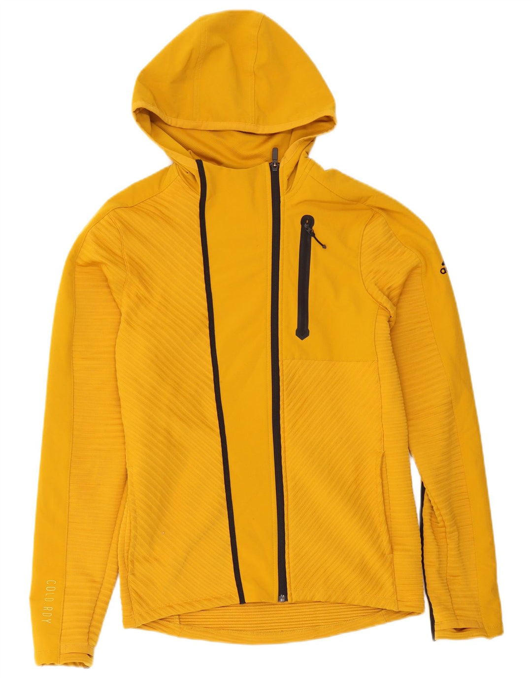 Adidas Hombre Zip Sudadera Con Capucha Suéter Pequeño Amarillo Poliéster