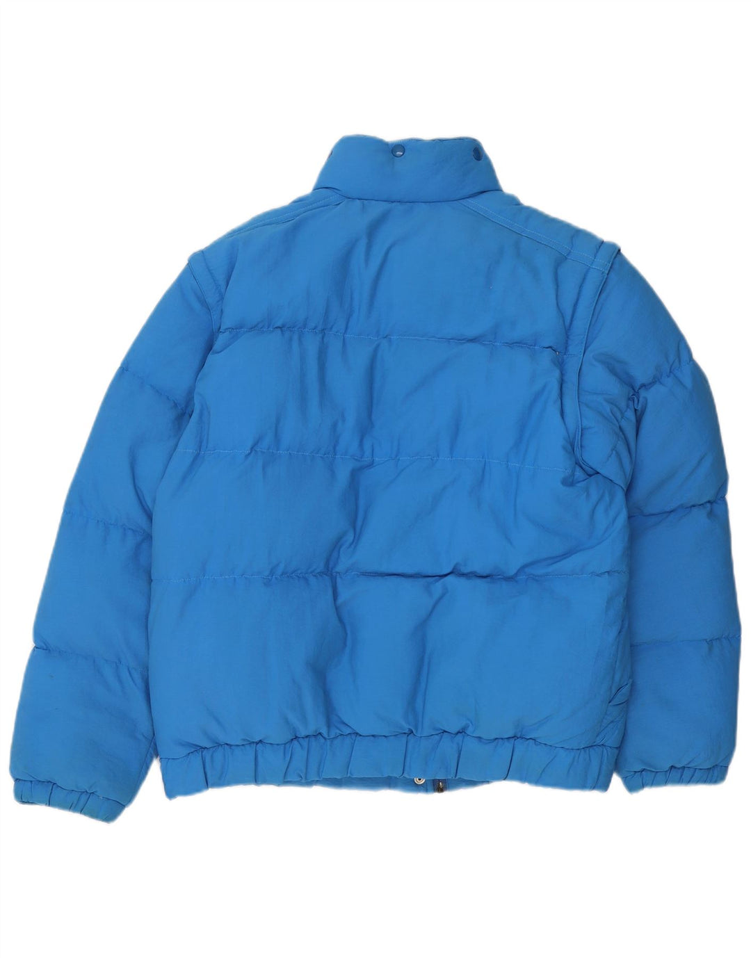 Chaqueta acolchada vintage para mujer IT 46 Poliamida azul grande