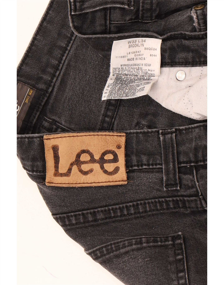 Lee Vaqueros Rectos Brooklyn para Hombre W33 L31 Algodón Negro