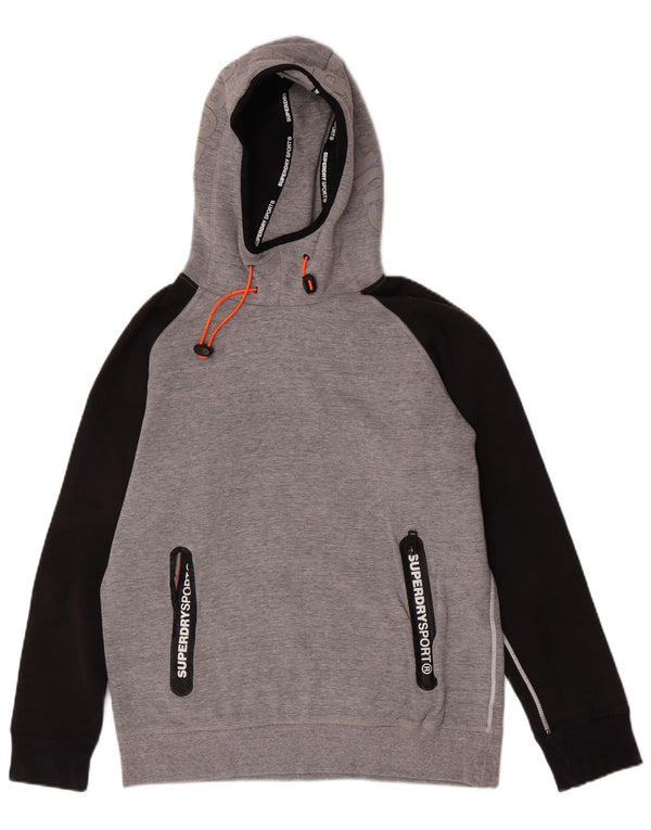 Superdry Jersey con capucha gráfica para mujer ES 40 XL Algodón gris con bloques de color