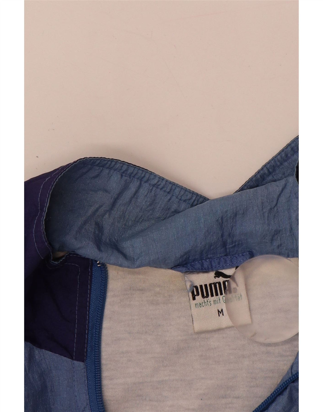 PUMA Chaqueta de chándal para hombre, color azul medio, poliamida con bloques de color