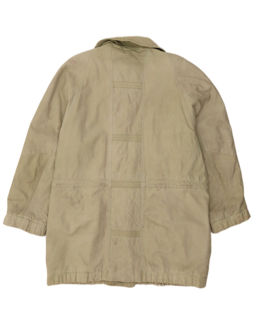 Vintage mujer abrigo de cuero de gran tamaño EU 44 XL cuero verde