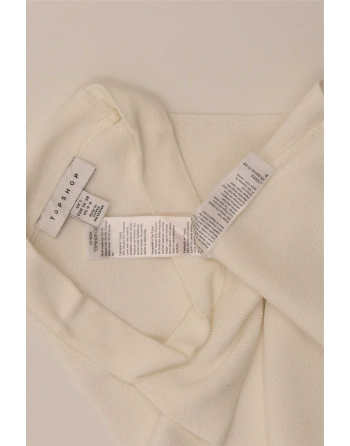 Topshop Top corto con cuello halter para mujer UK 8 Small Viscosa blanca