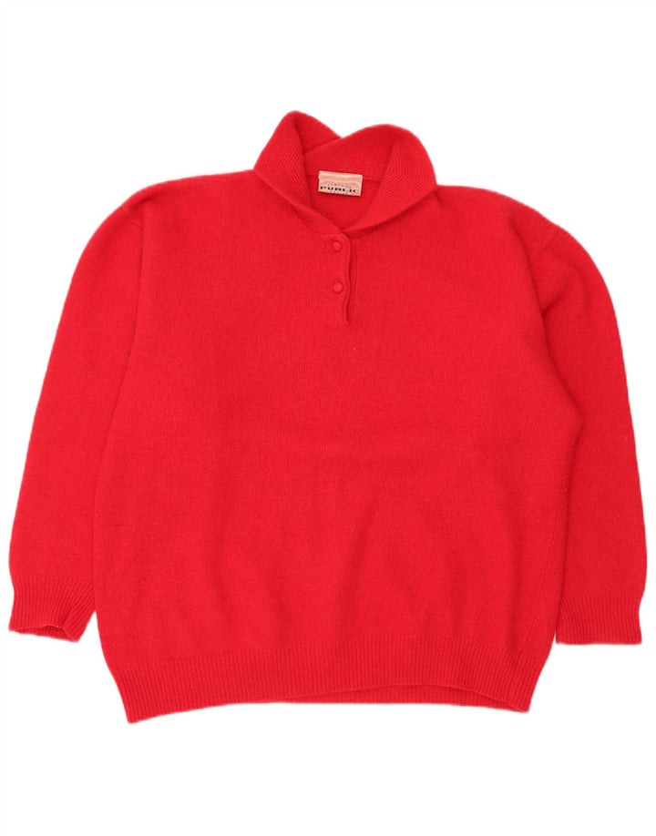 Jersey tipo jersey con cuello tipo polo para mujer de Public EU 44 XL Lana roja
