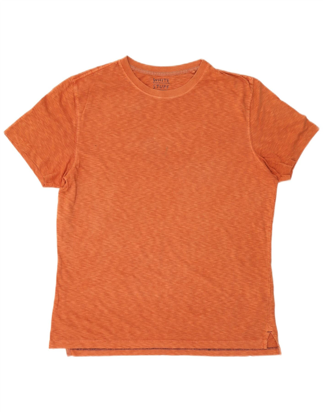 WHITE STUFF Camiseta para hombre Top de algodón moteado naranja mediano