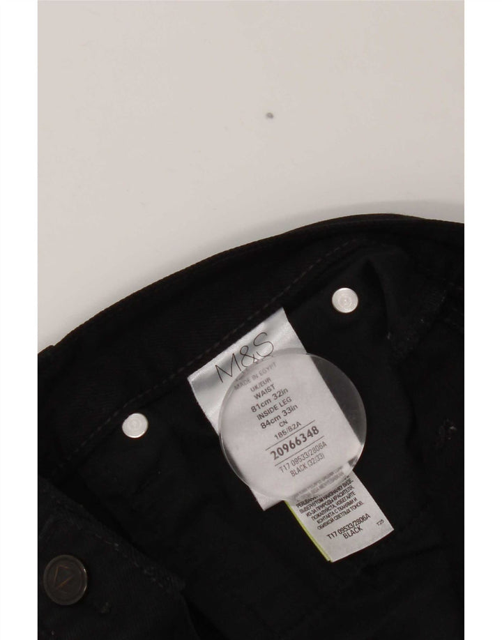 Marks & Spencer Vaqueros ajustados autógrafos para hombre W32 L33 Algodón negro