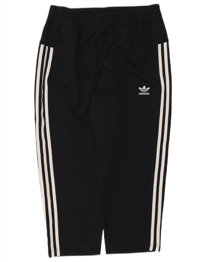 Adidas Hombre Crop Chándal Pantalones Pequeños Negro Poliéster