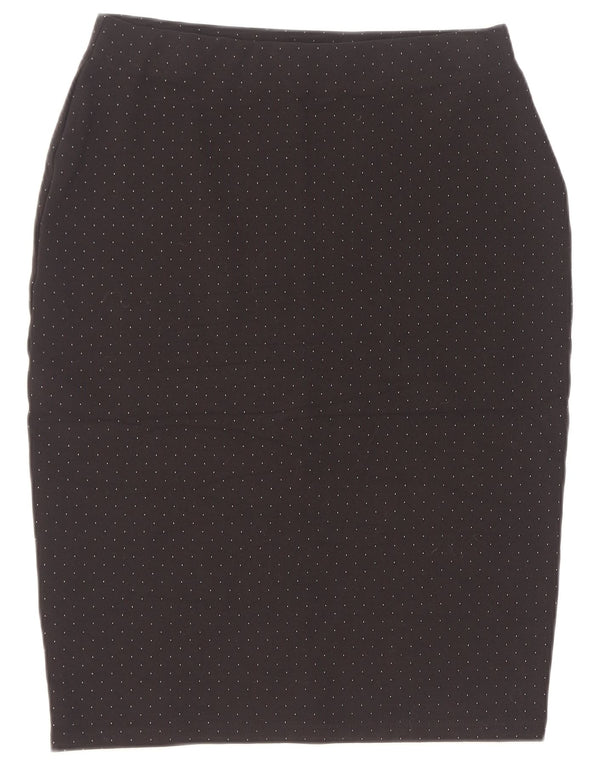 Marks & Spencer Falda lápiz para mujer UK 12 Medium W30 Viscosa con lunares negros
