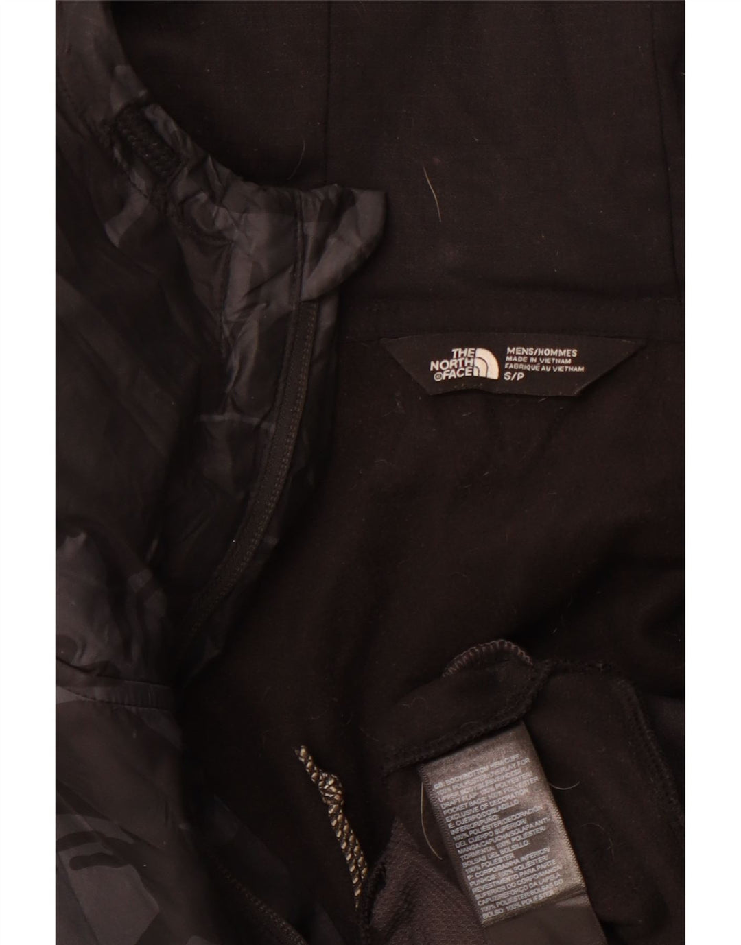 THE NORTH FACE Sudadera con capucha y cremallera gráfica para hombre, talla pequeña, deportiva negra