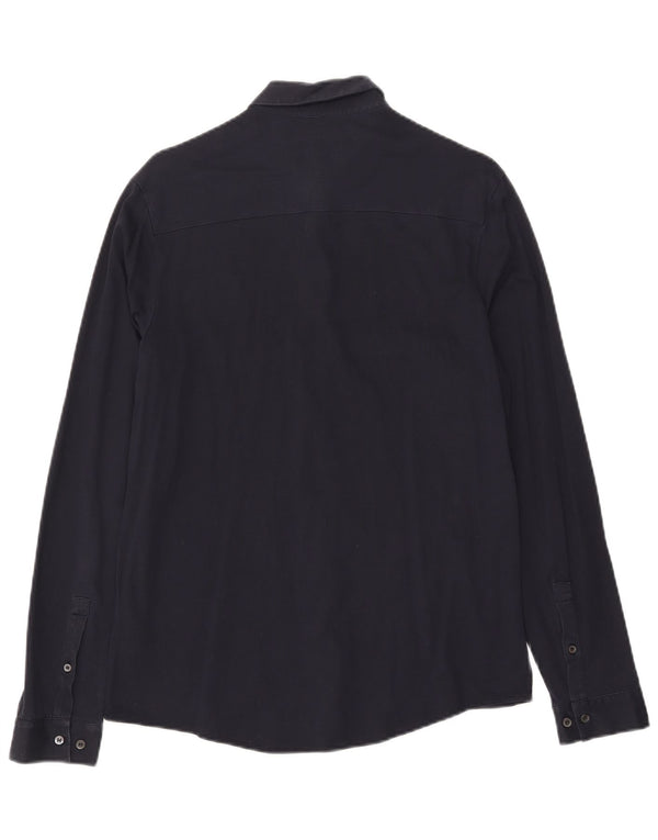 Camisa Cos para hombre de algodón azul marino medio