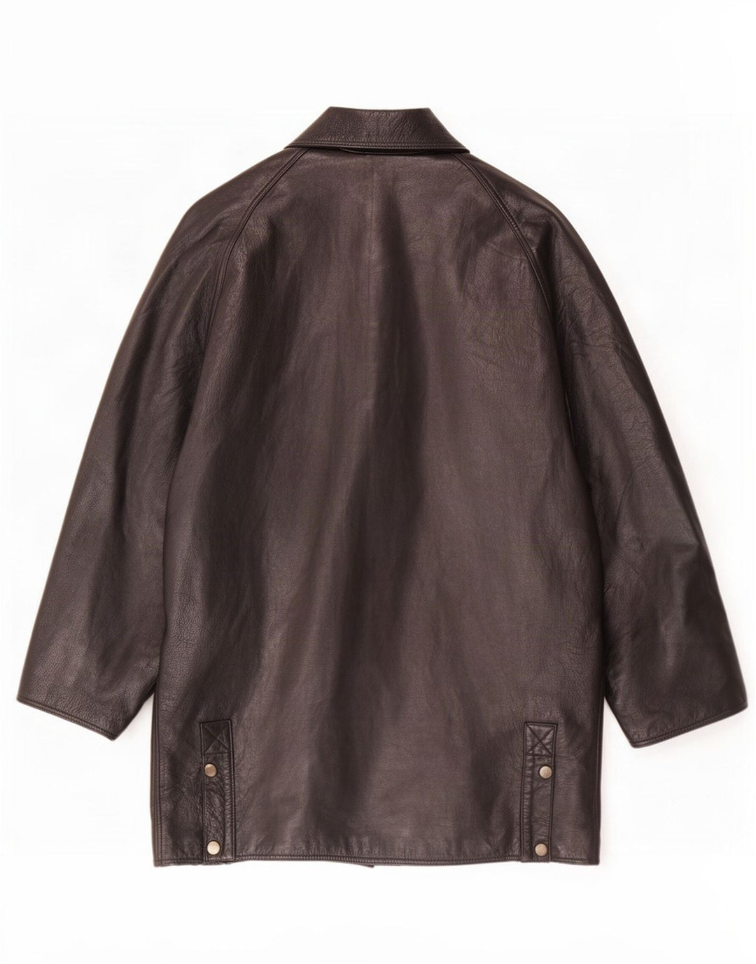 Vintage hombres cuero abrigo Reino Unido 40 grande negro