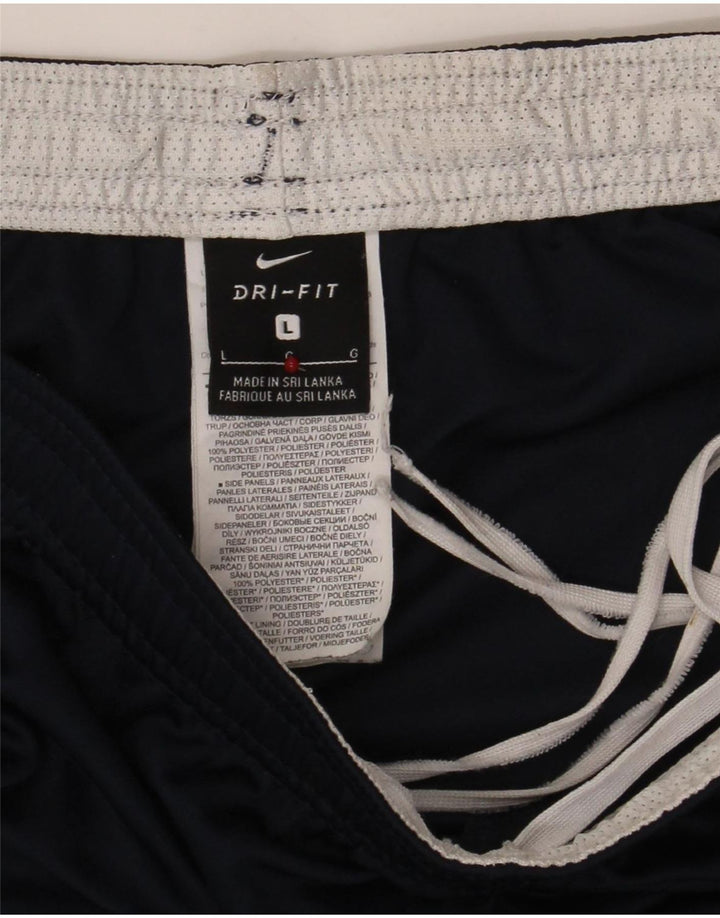 Nike - Pantalones cortos deportivos Dri Fit para hombre, talla grande, poliéster, color azul marino
