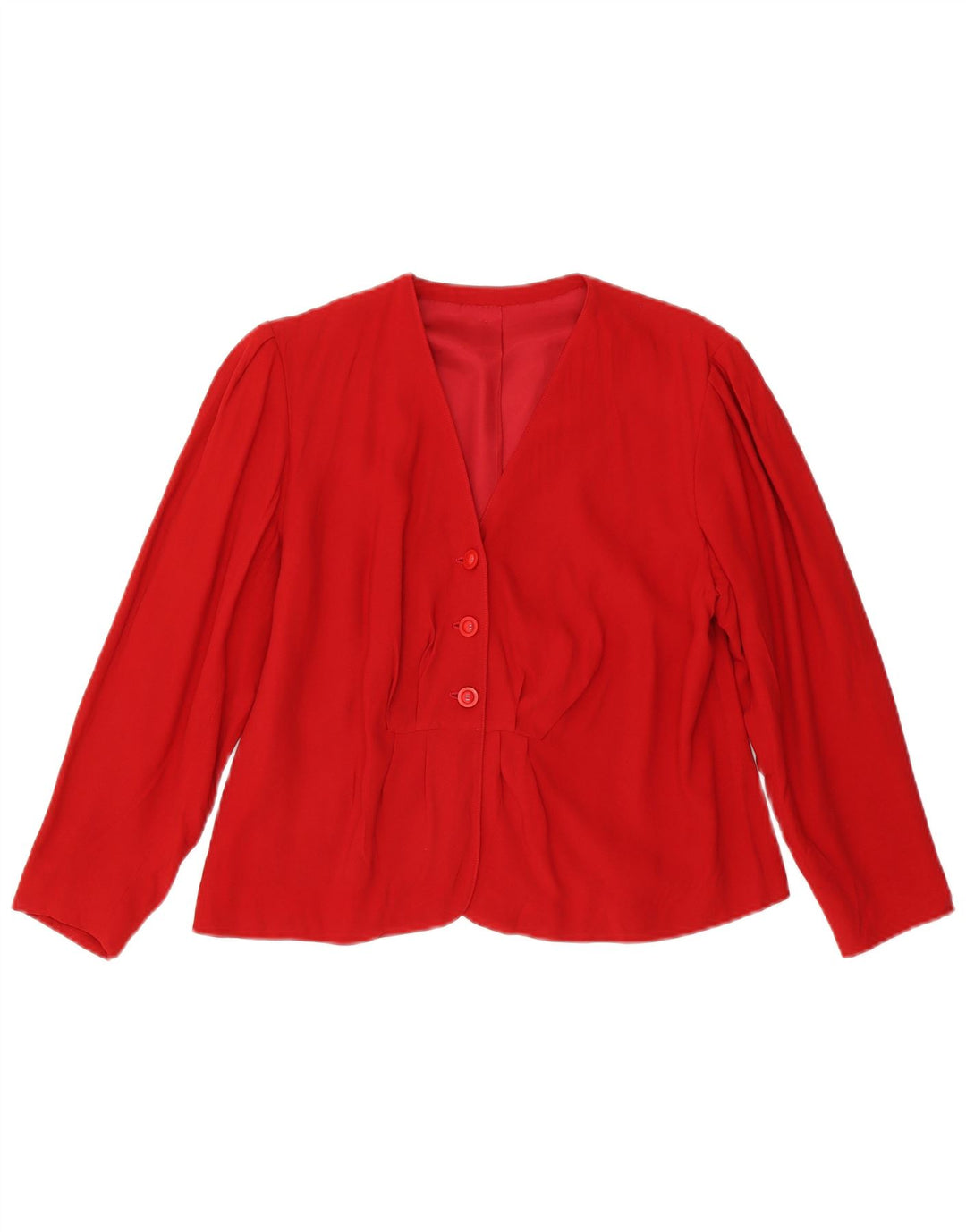 VINTAGE Chaqueta Blazer de 3 Botones para Mujer Reino Unido 12 Rojo Medio