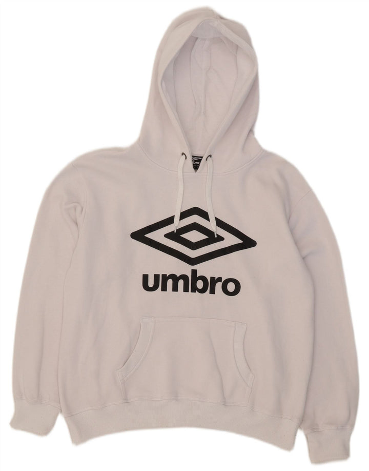 Umbro Hombre Sudadera Con Capucha Gráfica Jersey De Algodón Blanco Mediano