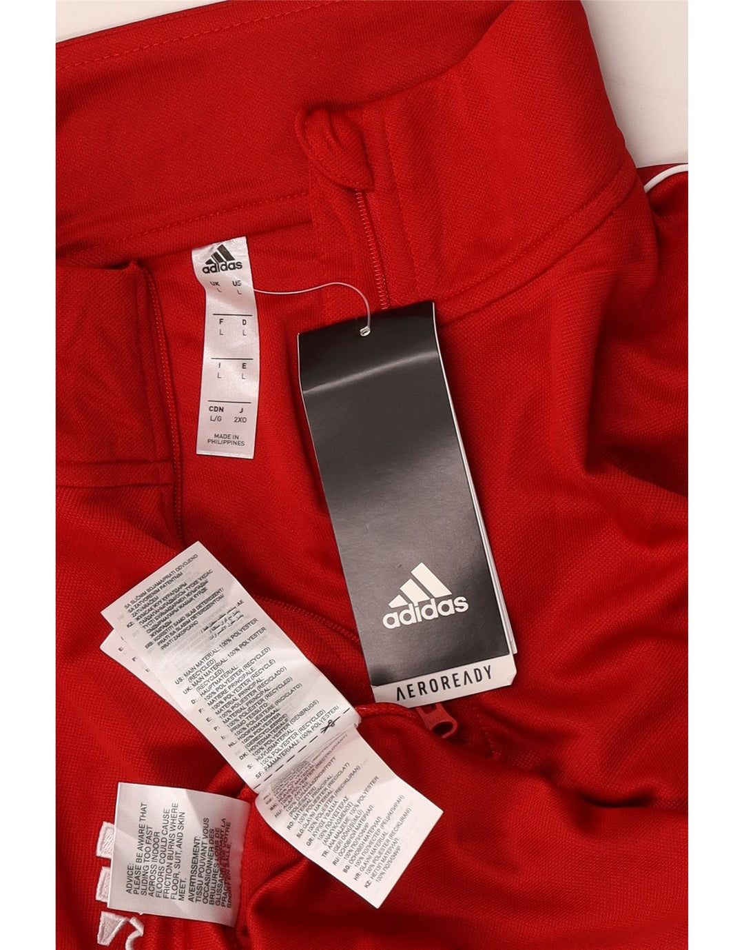 Adidas Hombre Aeroready Zip Neck Jersey Chándal Top Grande Poliéster Rojo