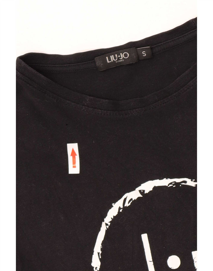 Liu Jo - Camiseta gráfica para hombre, talla pequeña, algodón negro