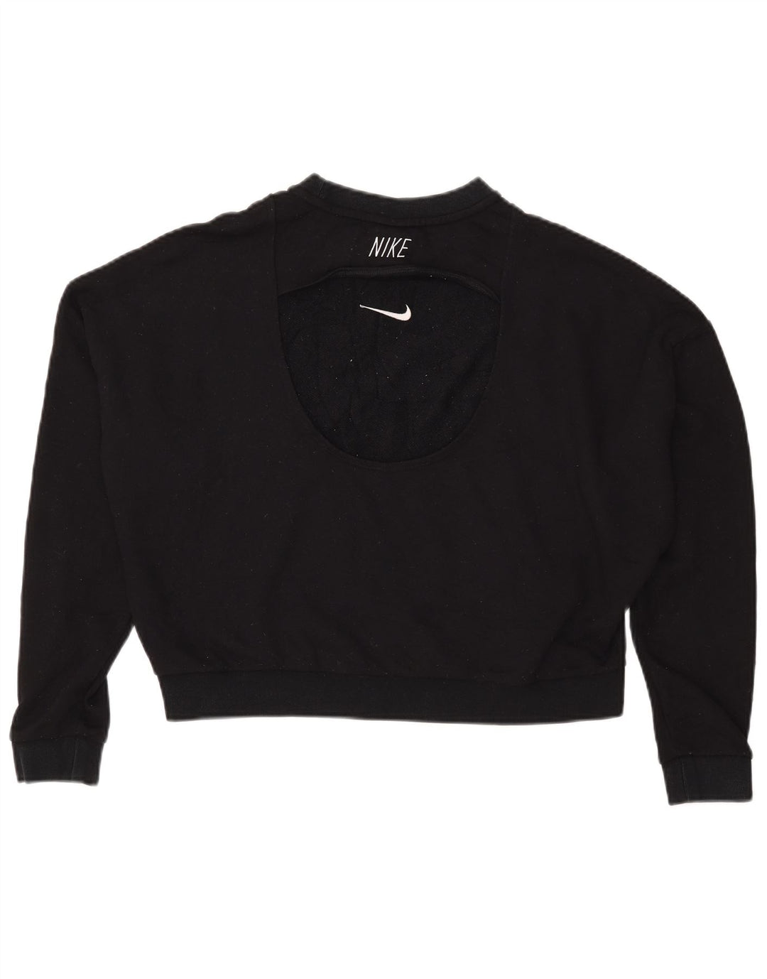 Nike - Sudadera corta extragrande para mujer, talla 40, XL, poliéster negro