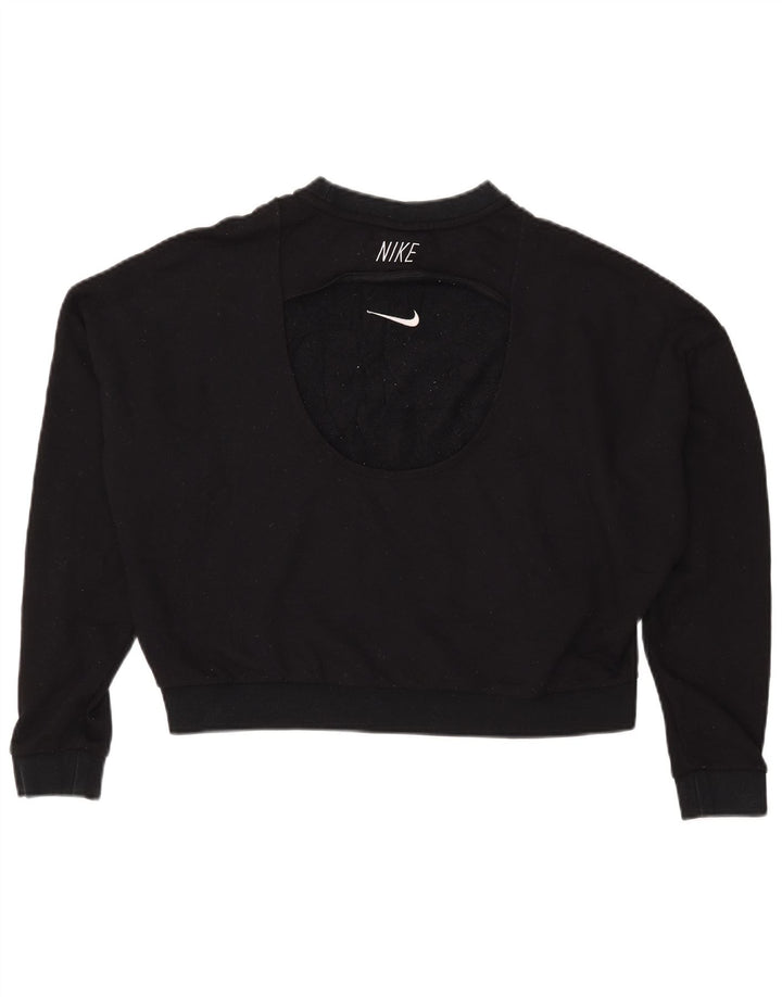 Nike - Sudadera corta extragrande para mujer, talla 40, XL, poliéster negro