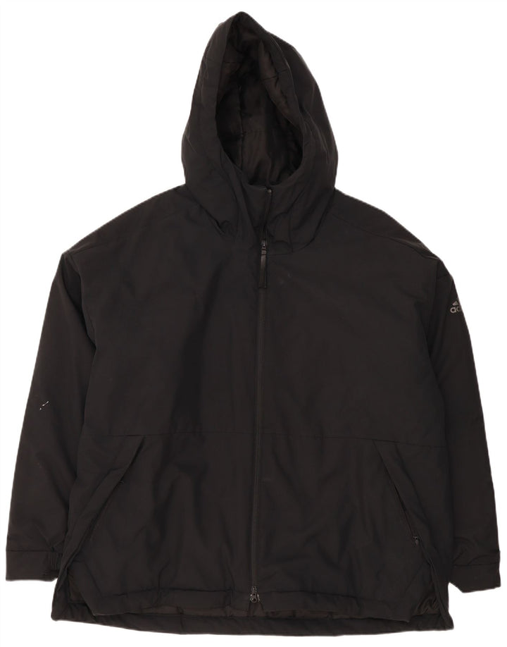 Adidas Chaqueta acolchada con capucha para hombre UK 42 XL Poliéster negro