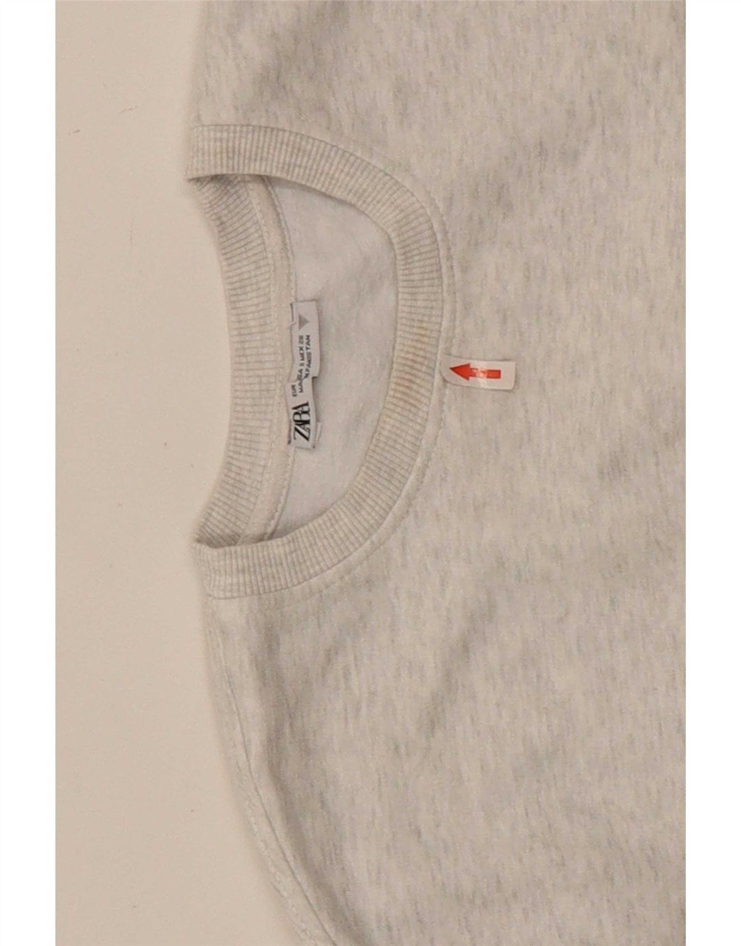 Zara Mujer Sudadera Corta De Gran Tamaño Jersey UK 10 Pequeño Gris Moteado