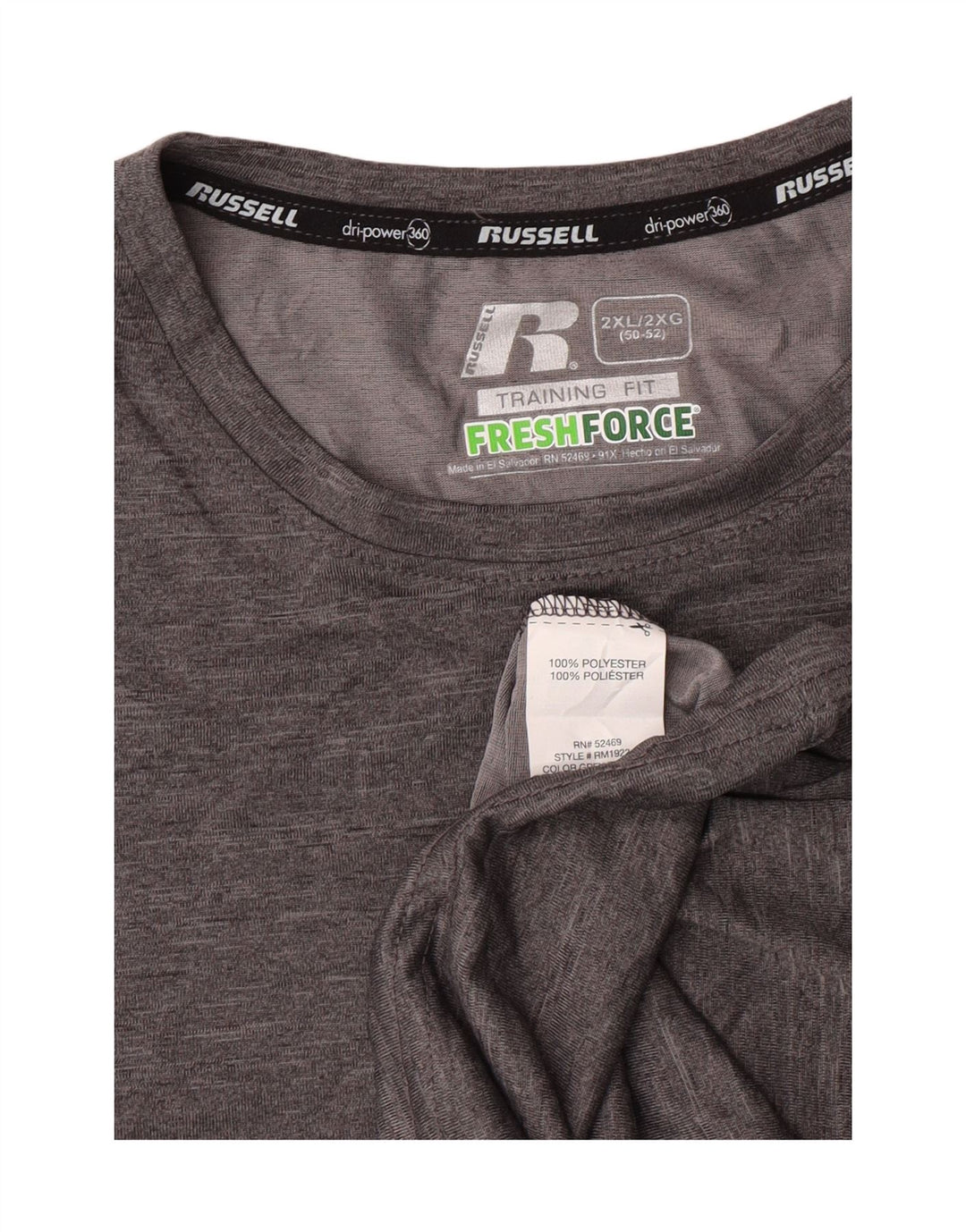 Russell Athletic Camiseta Hombre Top 2XL Gris Poliéster Deportes