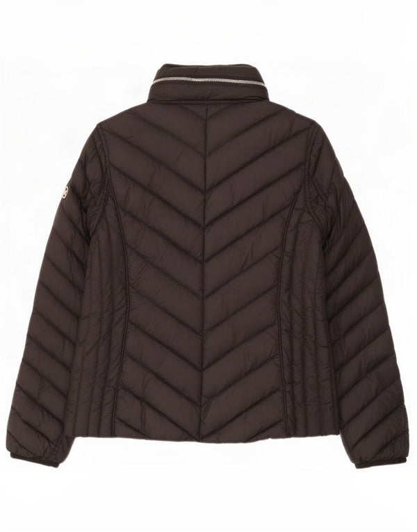 Michael Kors Chaqueta acolchada con capucha para mujer UK 14 Medium Black Nylon