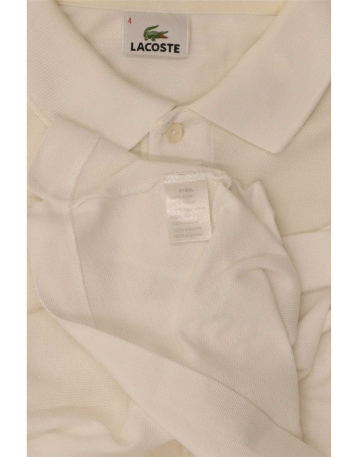 Polo Lacoste para hombre talla 4 mediano algodón blanco