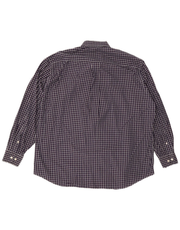 Nautica Camisa de ajuste clásico para hombre, talla 18, 2XL, algodón a cuadros azul marino