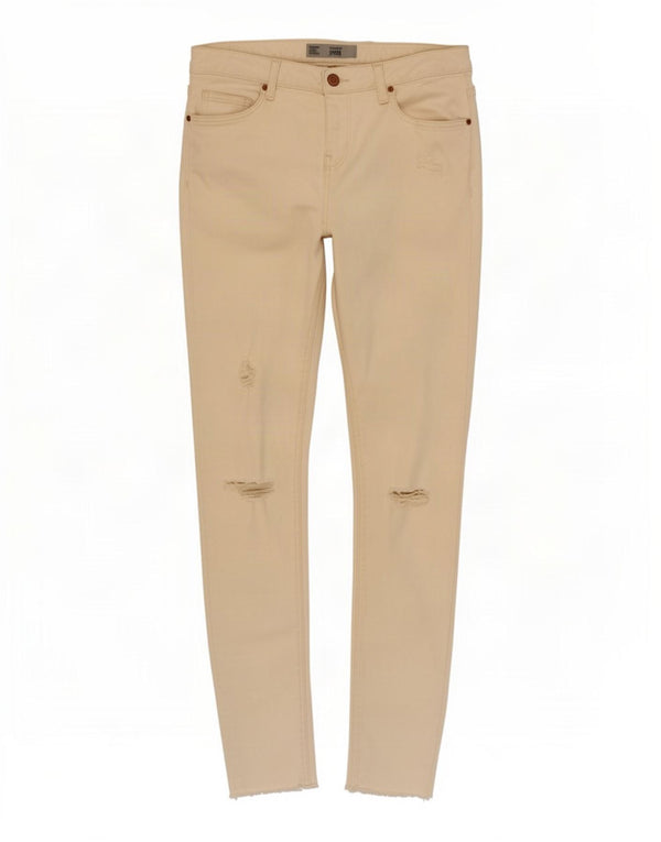 Topshop Vaqueros pitillo desgastados Jamie para mujer W30 L29 Algodón blanco roto