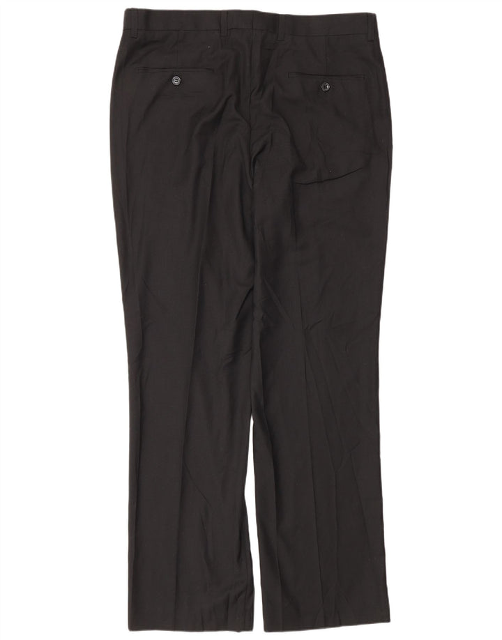 Pierre Cardin Pantalón de traje recto para hombre W36 L32 Poliéster negro