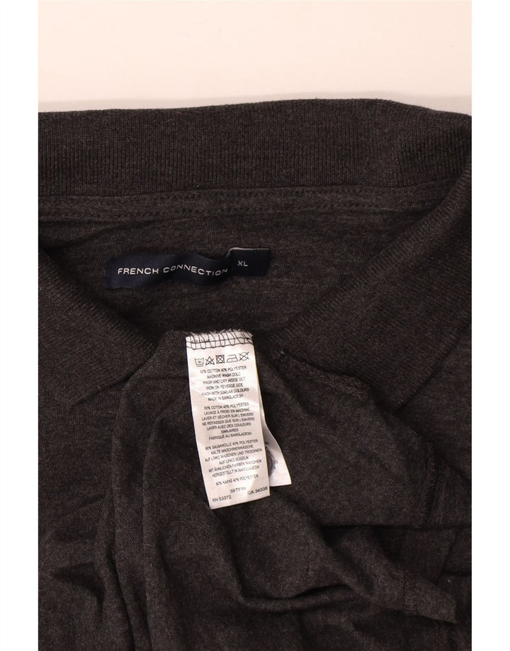 French Connection Polo para hombre XL de algodón moteado gris