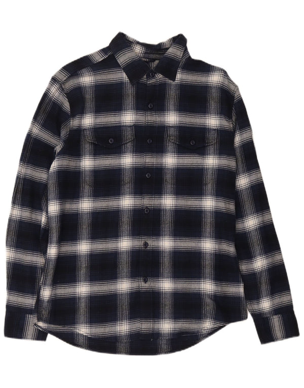 American Eagle Camisa de franela para hombre Algodón a cuadros azul marino mediano
