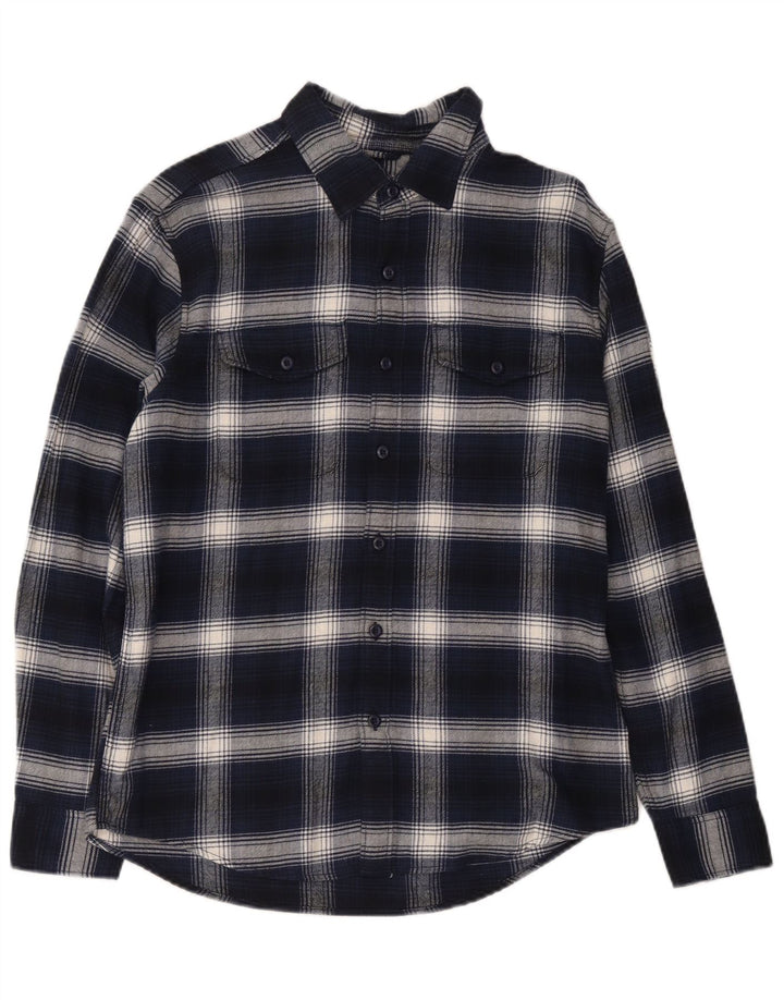 American Eagle Camisa de franela para hombre Algodón a cuadros azul marino mediano
