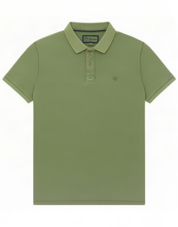 Fat Face Polo para hombre de algodón verde grande