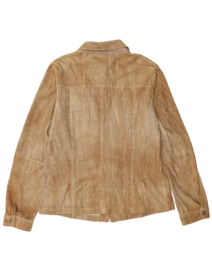 Marella Camisa de ante para mujer UK 46 Large Cuero marrón