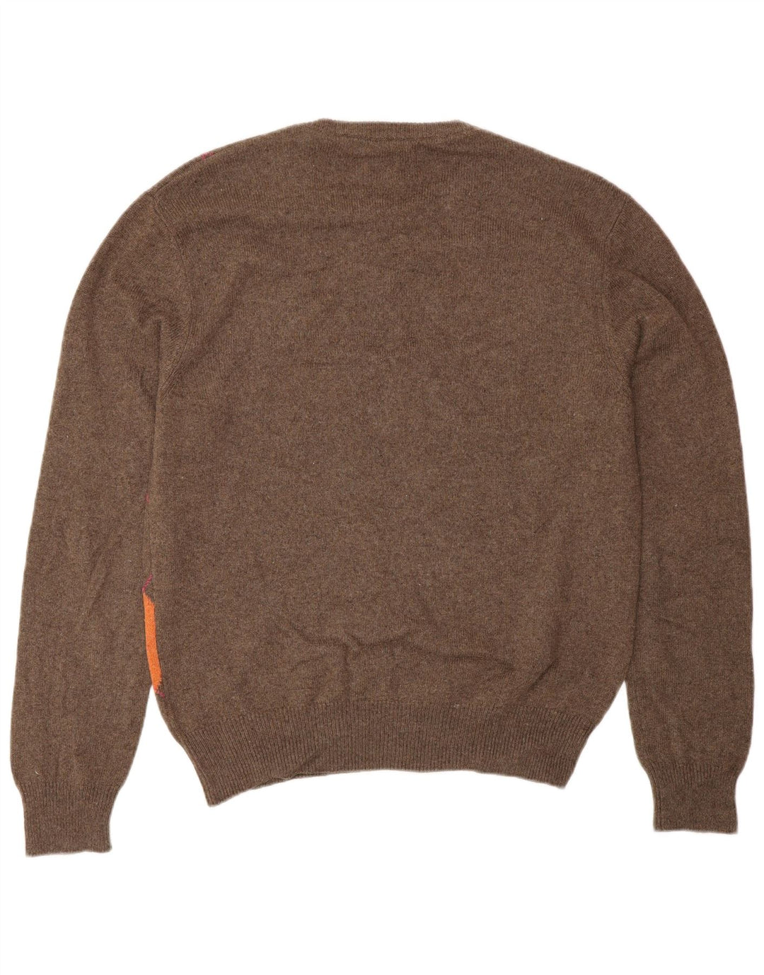 VINTAGE Jersey de cuello redondo para hombre IT 48 Pequeño Marrón Argyle/Diamante