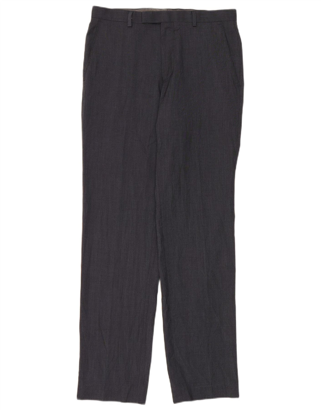 Marks & Spencer Pantalón de traje recto para hombre W30 L33 Poliéster azul marino