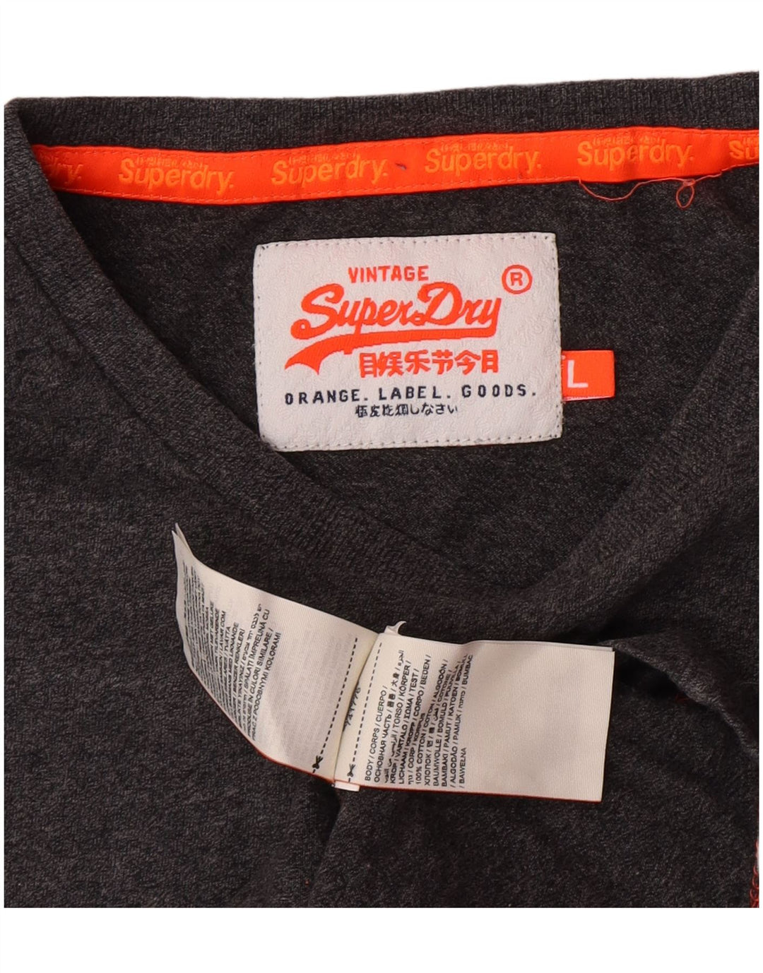 Superdry Camiseta para hombre Top grande de algodón moteado gris